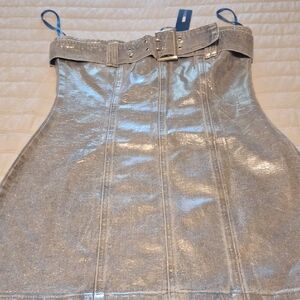 Fashion Nova Silver Denim Dress